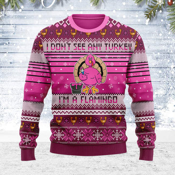 Customspig Ugly Christmas Sweater I'm A Flamingo 3D Apparel