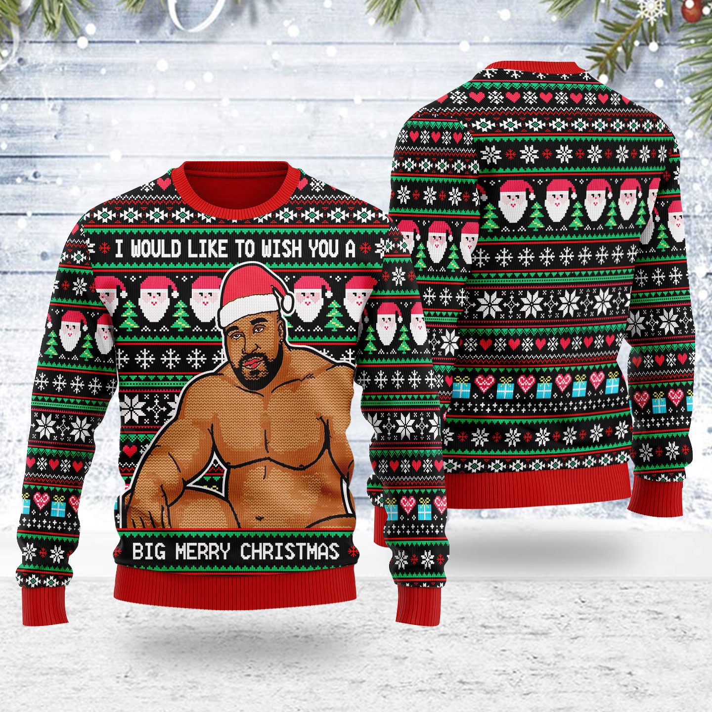 Customspig Ugly Christmas Sweater On Coast 'Sitting on a Bed' Meme 3D Apparel