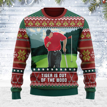 Customspig Ugly Christmas Sweater Tiger Is Out Of The Wood 3D Apparel