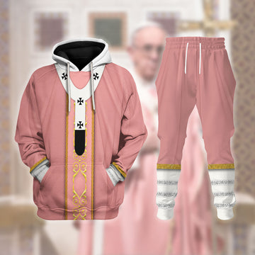 Tracksuit Tops Pullover Sweatshirt Pope Francis Rose Liturgical Vestment 3D Apparel
