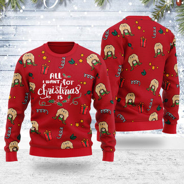 Customspig Ugly Christmas Sweater All I Want For Christmas Is You Elf Butt 3D Apparel