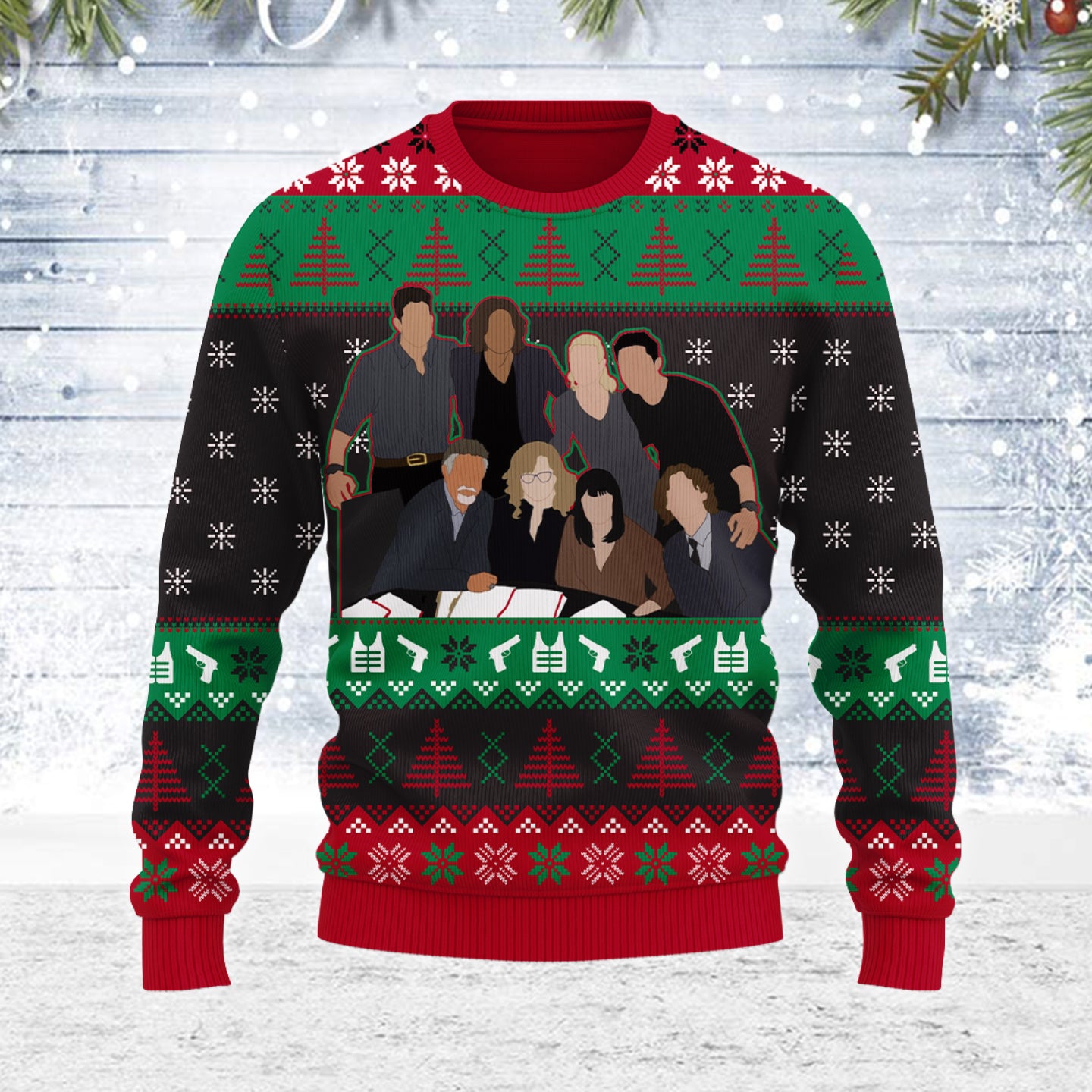 Customspig Ugly Christmas Sweater Criminal Minds 3D Apparel
