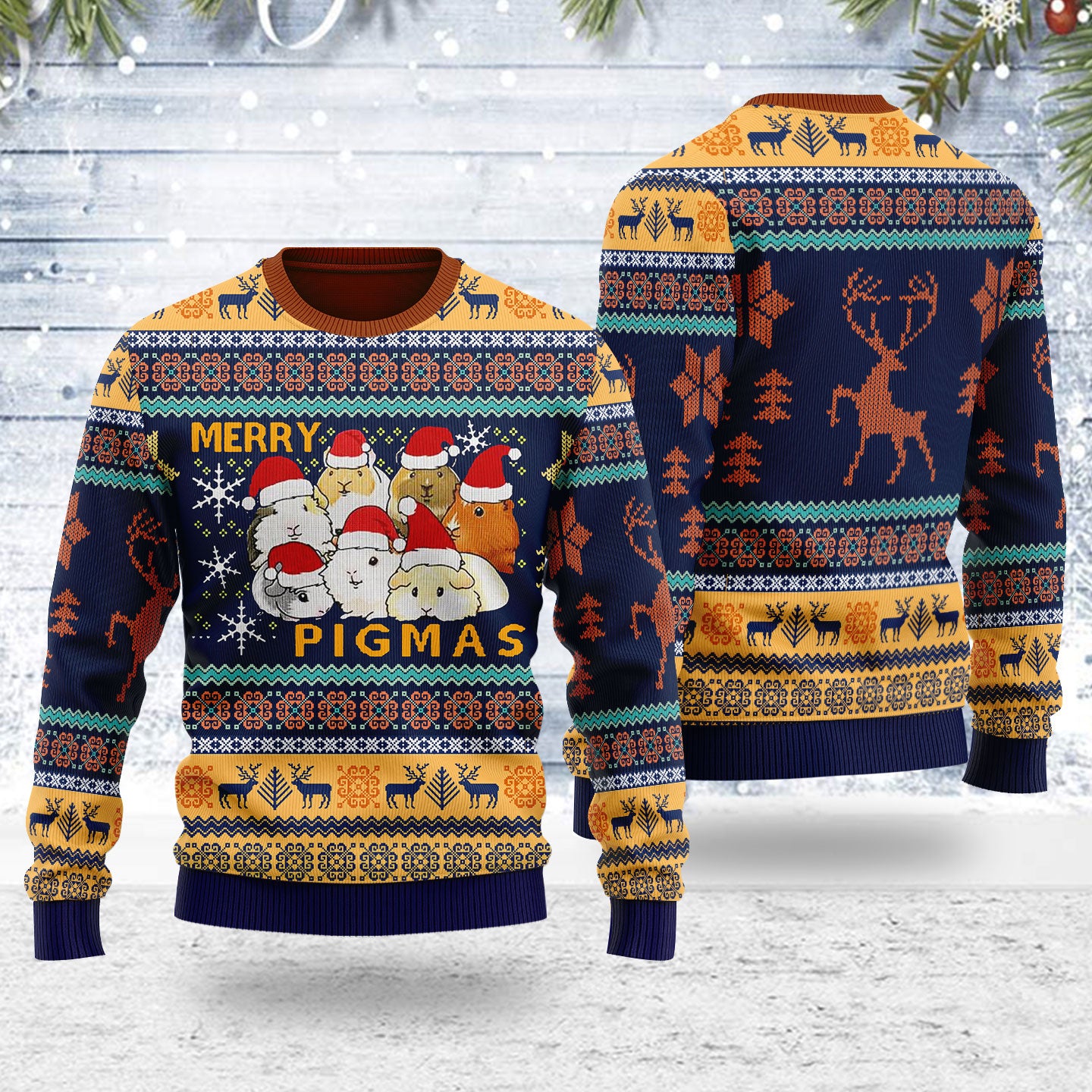 Customspig Ugly Christmas Sweater Merry Pigmas 3D Apparel