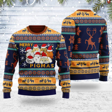 Customspig Ugly Christmas Sweater Merry Pigmas 3D Apparel