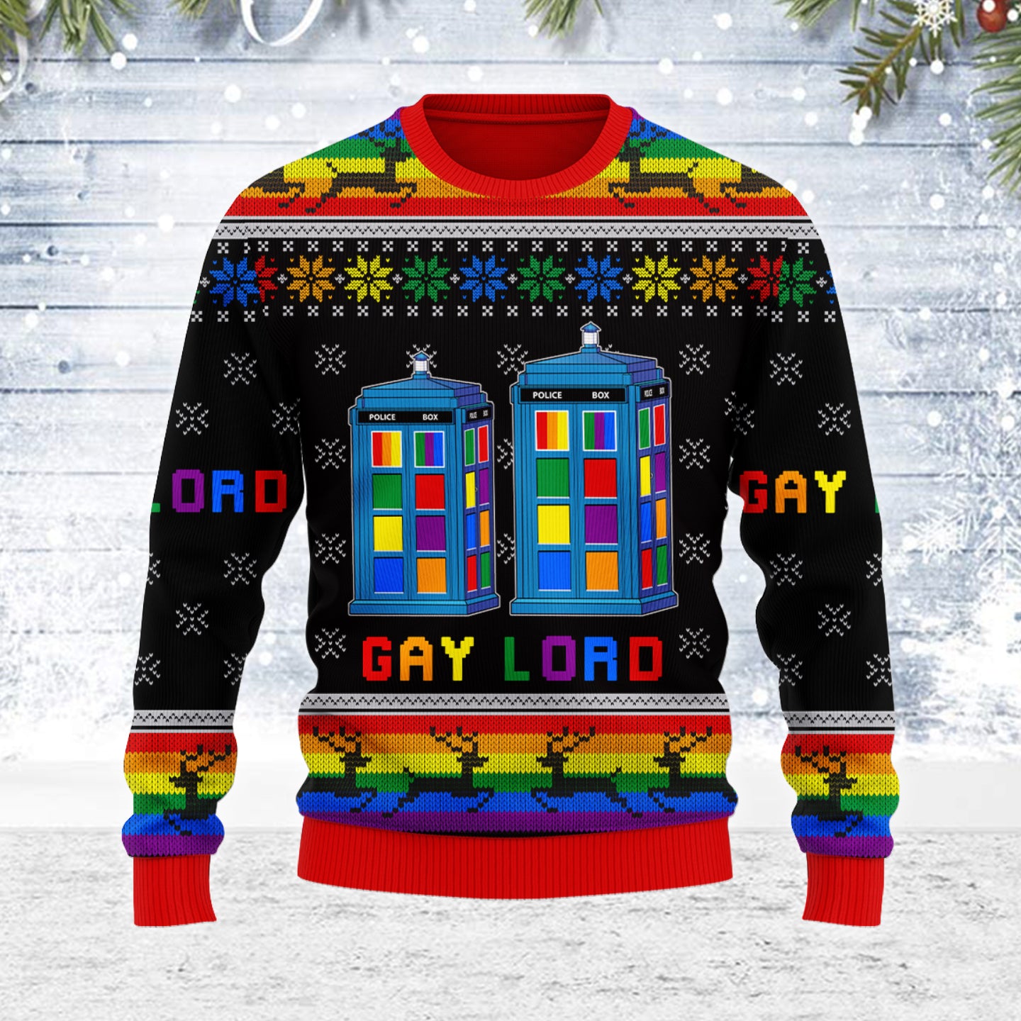 Customspig Ugly Christmas Sweater Gay Lord 3D Apparel
