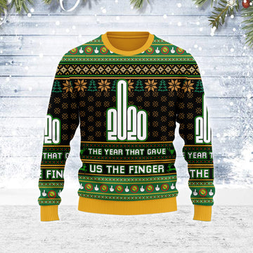 Customspig Ugly Christmas Sweater 2020 The Year That Gave Us The Finger 3D Apparel