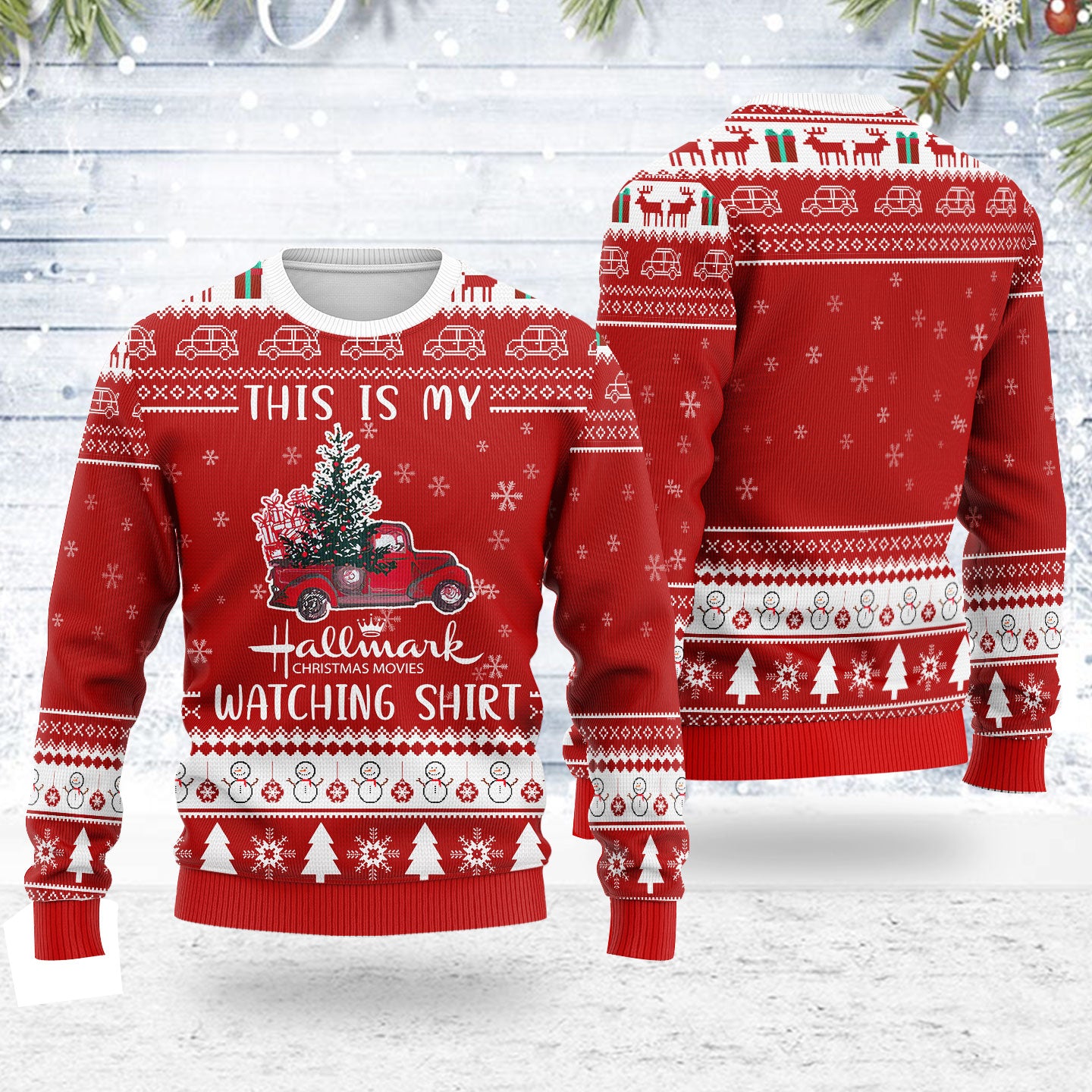Customspig Ugly Christmas Sweater This Is My Hallmark Movie 3D Apparel