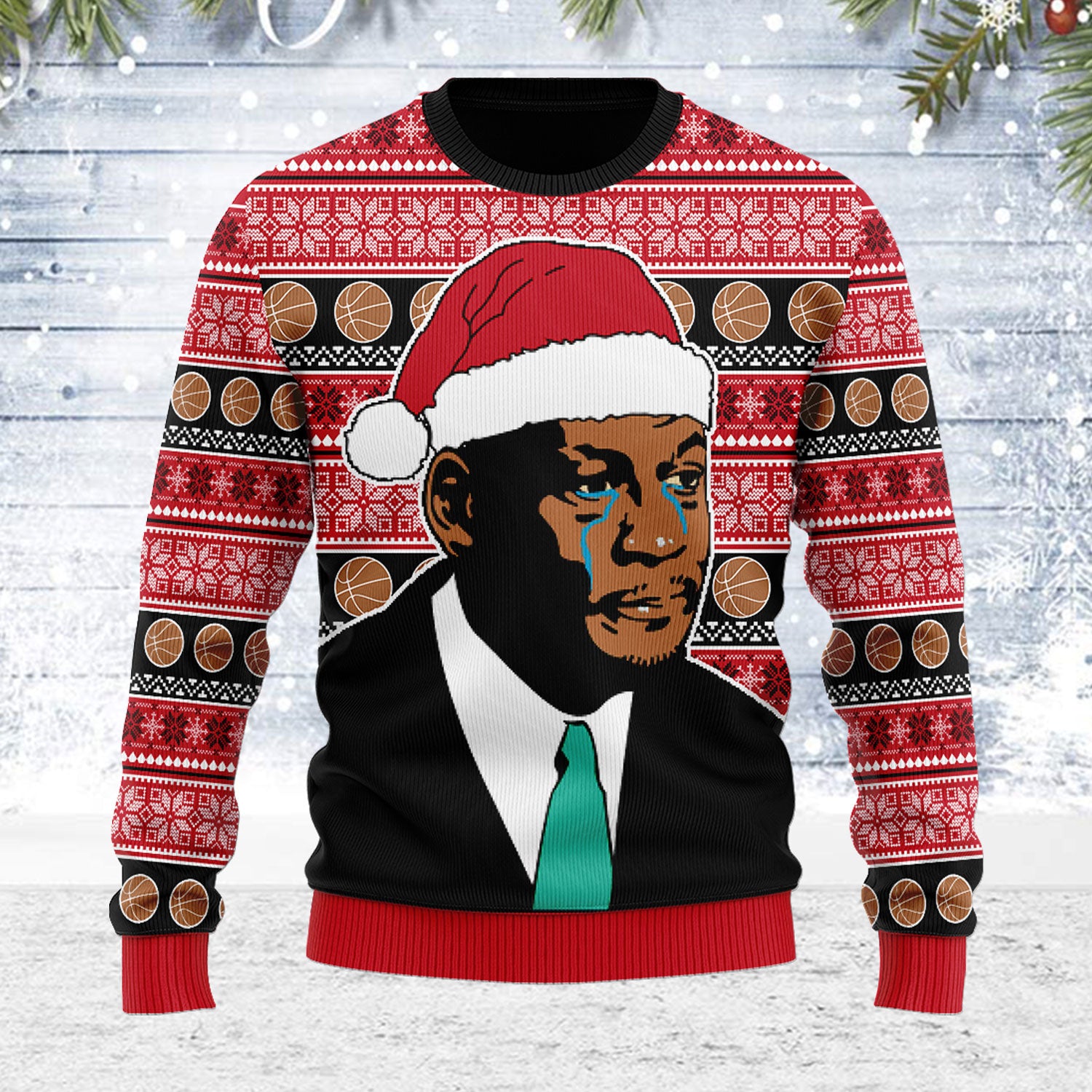 Customspig Ugly Christmas Sweater The Crying MJ 3D Apparel