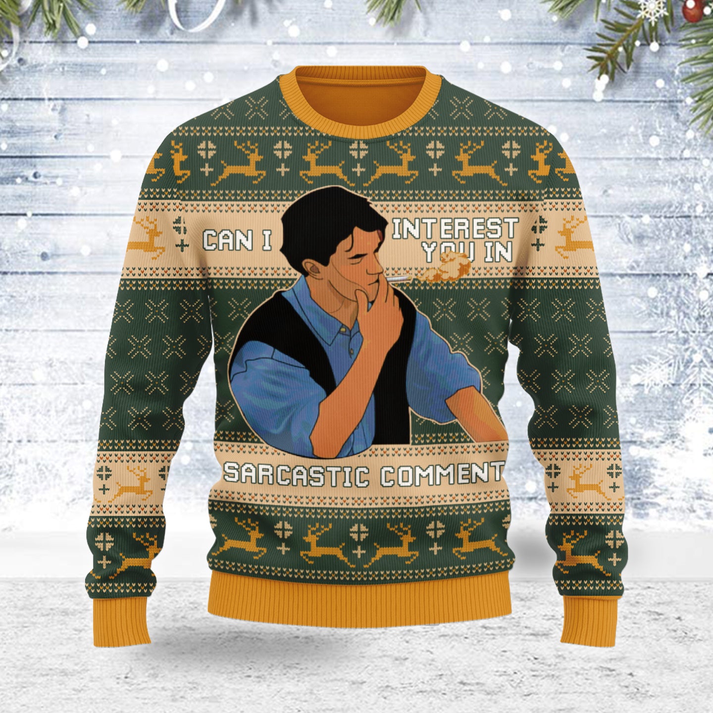 Customspig Ugly Christmas Sweater Can I Interest You In A Sarcastic Comment 3D Apparel