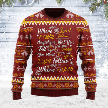 Customspig Ugly Christmas Sweater Gilmore Girls Theme Song Where You Lead I Will Follow 3D Apparel