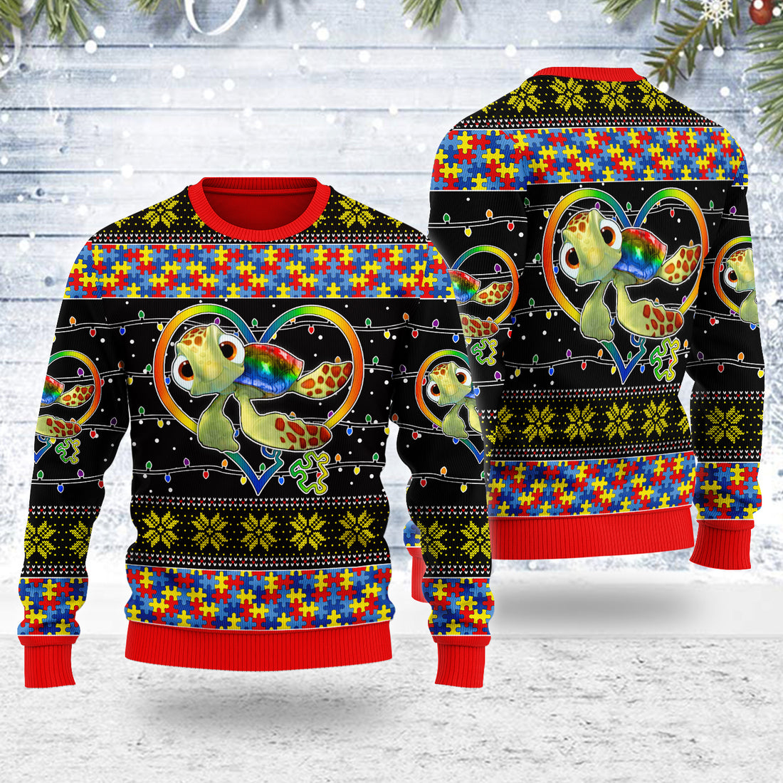 Customspig Ugly Christmas Sweater Autism Be You The World Will Aujust 3D Apparel