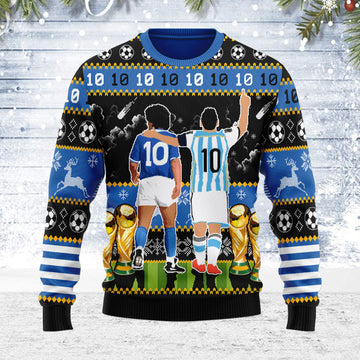 Customspig Ugly Christmas Sweater Two Football Legends 3D Apparel