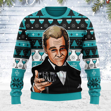 Customspig Ugly Christmas Sweater  Leo Wine Glass Meme 3D Apparel