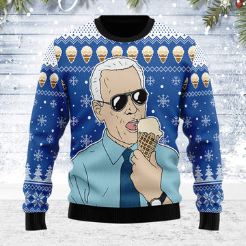 Customspig Ugly Christmas Sweater Joe I Love Ice Cream 3D Apparel