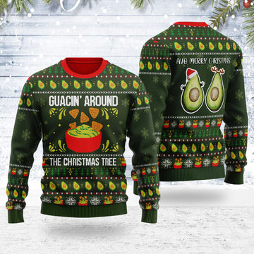 Customspig Ugly Christmas Sweater Guacin Around The Christmas Tree 3D Apparel