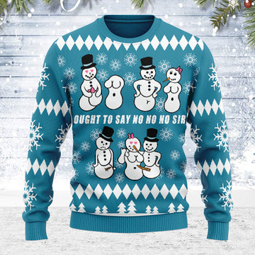 Customspig Ugly Christmas Sweater Ought To Say No No No Sir 3D Apparel