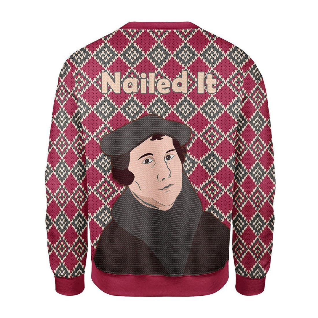 Gearhomies Christmas Unisex Sweater Martin Luther Ugly Christmas 3D Apparel