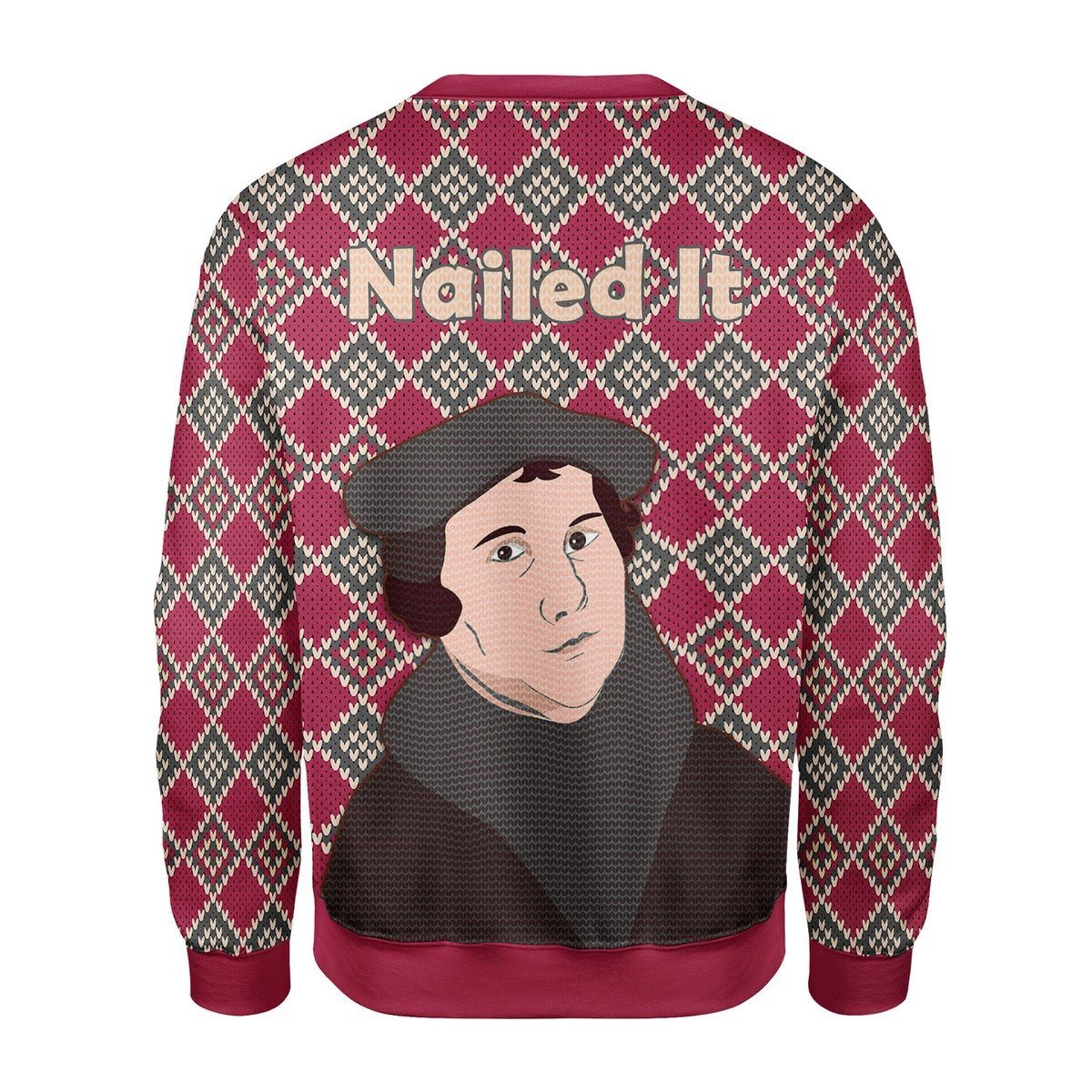 Gearhomies Christmas Unisex Sweater Martin Luther Ugly Christmas 3D Apparel