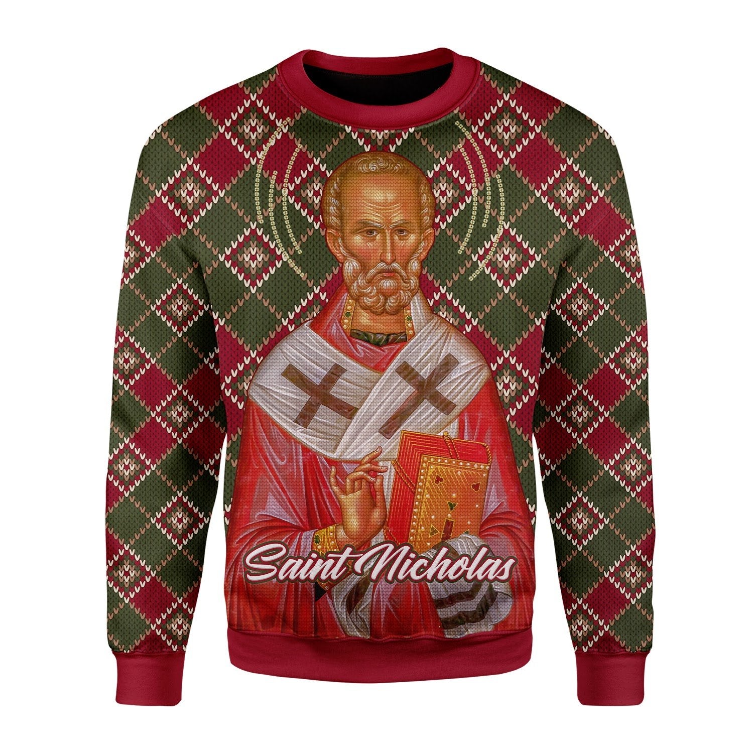Customspig Christmas Sweater Saint Nicholas 3D Apparel