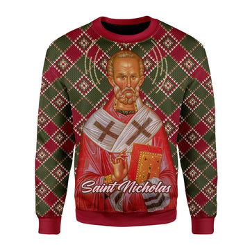 Customspig Christmas Sweater Saint Nicholas 3D Apparel