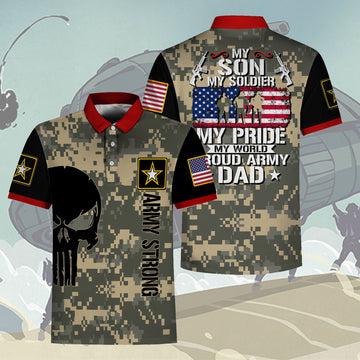 Customspig Polo Shirt US Army Soldiers Creed Proud Army Dad My Son My Soldier Hero 3D Apparel