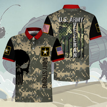 Customspig Polo Shirt US Army Vehicles U.S Army Veteran 3D Apparel