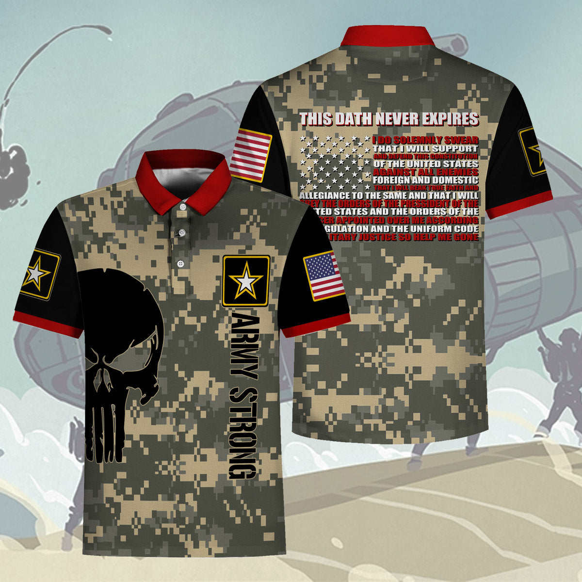 Customspig Polo Shirt US Army This Dath Never Expires 3D Apparel