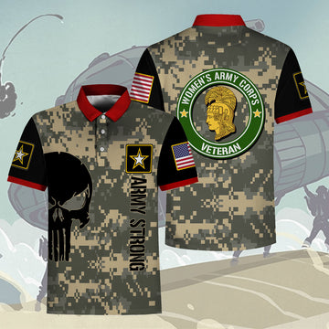 Customspig Polo Shirt US Army Womens Army Corps Veteran 3D Apparel