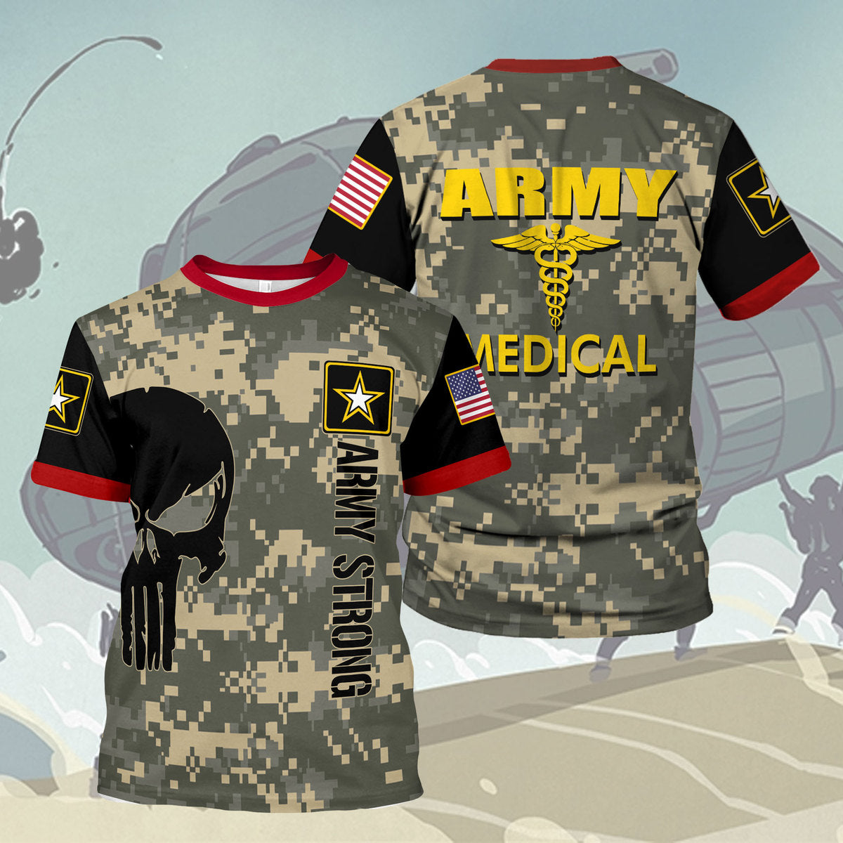 Customspig T-shirt US Navy Master At Arms Army Medic Soldier Military 3D Apparel