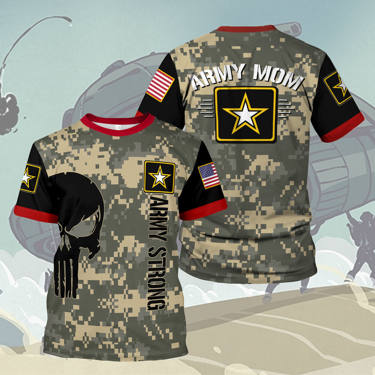 Customspig T-shirt US Army Army Mom 3D Apparel