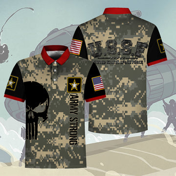 Customspig Polo Shirt USSF United States Space Force 3D Apparel