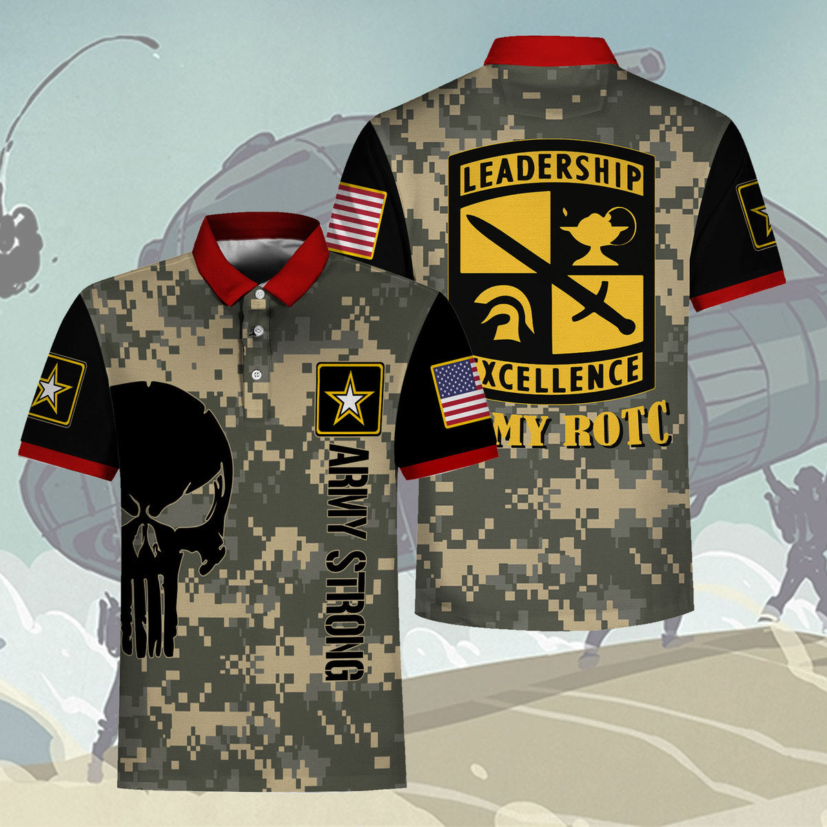 Customspig Polo Shirt US Army Leadership Excellence Army Rotc 3D Apparel