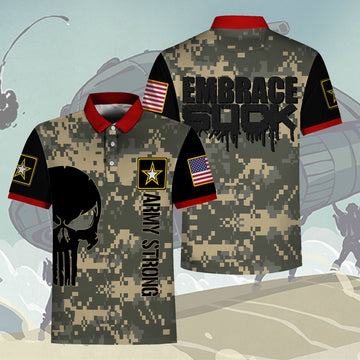 Customspig Polo Shirt US Army Embrace The Suck 3D Apparel
