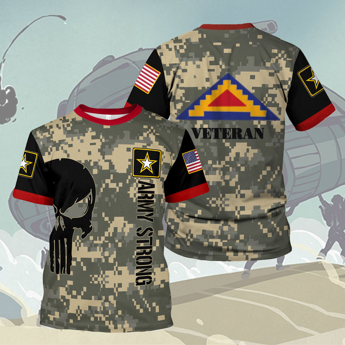Customspig T-shirt US Army 7th Army Seventh Army Usareur Veteran White Army 3D Apparel