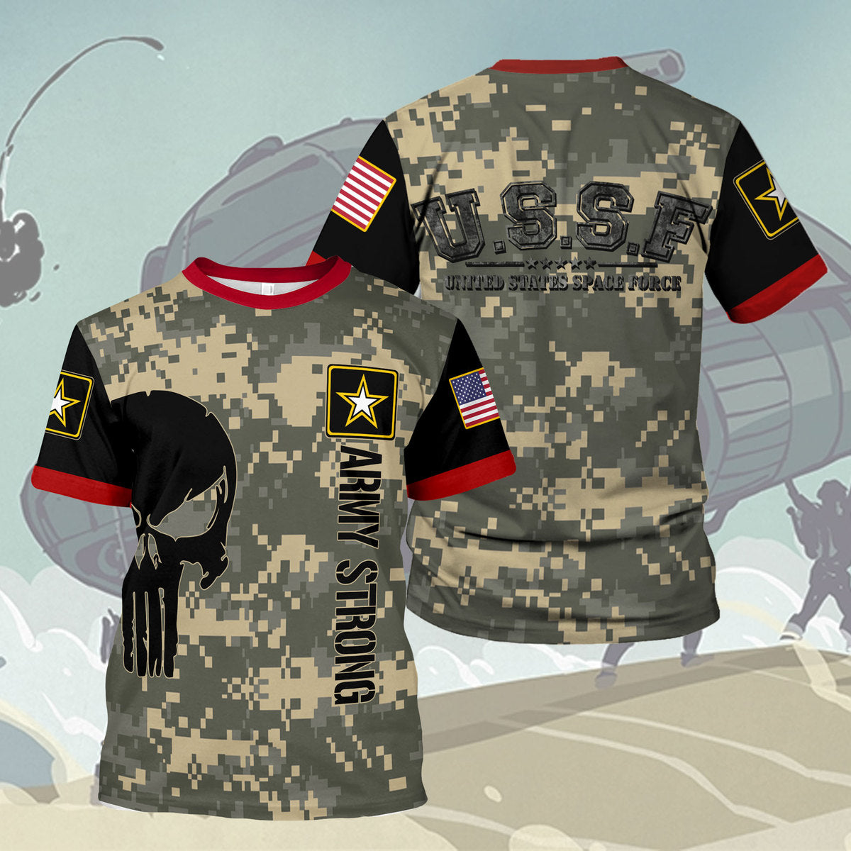 Customspig T-shirt US Army USSF United States Space Force 3D Apparel
