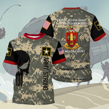 Customspig T-shirt US Army Bootcamp Navy Mil Army Field Artillery School Fort Sill Oklahoma Army 3D Apparel