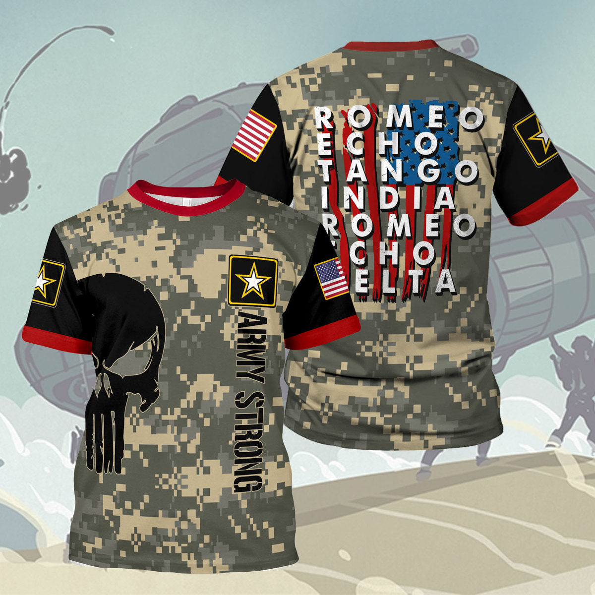 Customspig T-shirt US Army What Is A Click In The Army Us Army Retired Phonetic Military Alphabet 3D Apparel