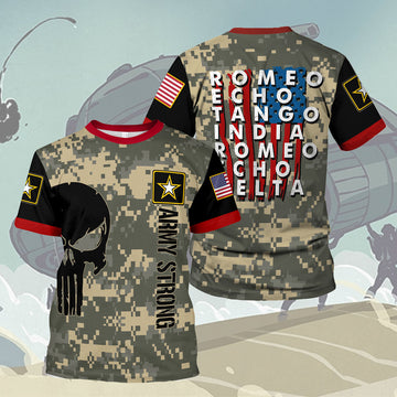 Customspig T-shirt US Army What Is A Click In The Army Us Army Retired Phonetic Military Alphabet 3D Apparel