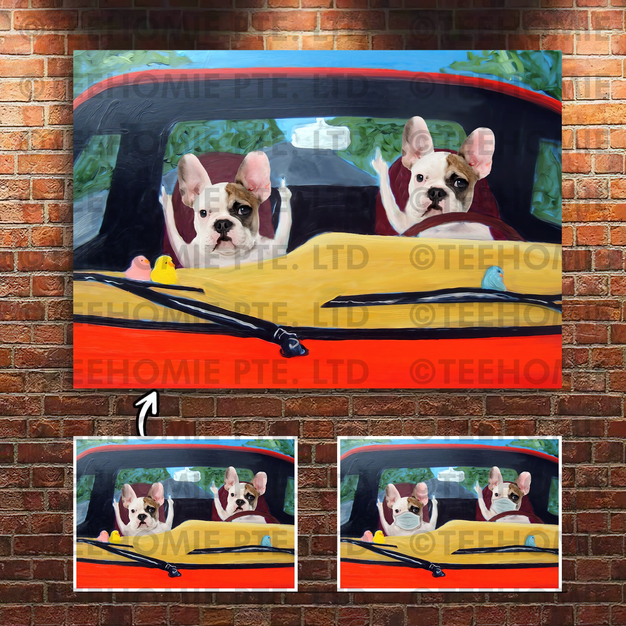 Customized Dogs Photos Canvas Poster Wall Art Family Gift