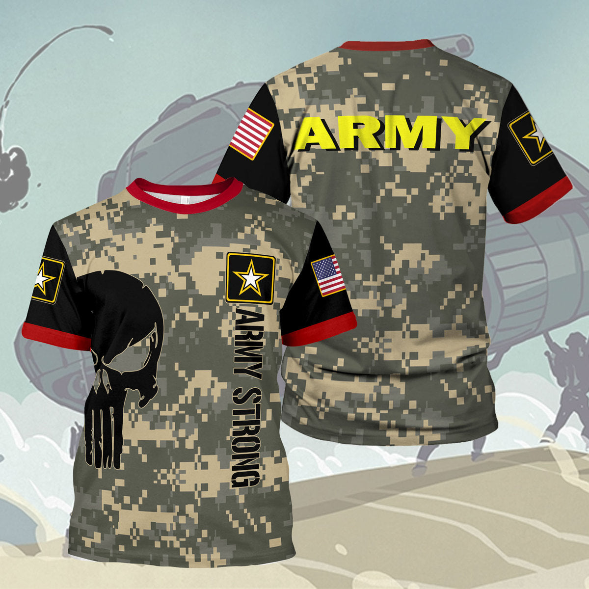 Customspig T-shirt US Army Army Physical Fitness Uniform 3D Apparel