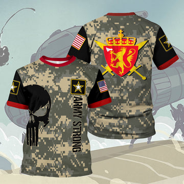 Customspig T-shirt US Army Lapel Pin Norwegian Army Special Forces Forsvarets 3D Apparel