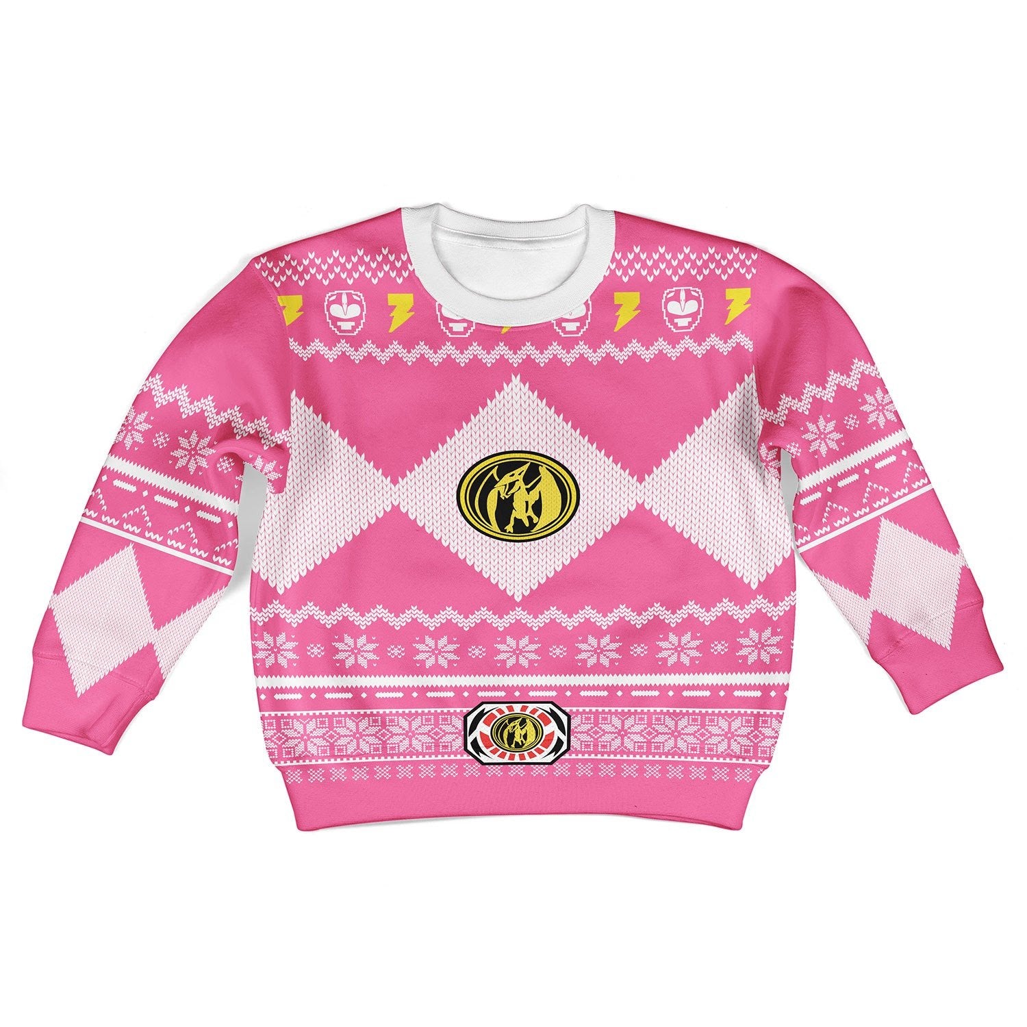 Gearhomies Unisex Kid Tops Pullover Sweatshirt Pink Mighty3D Apparel