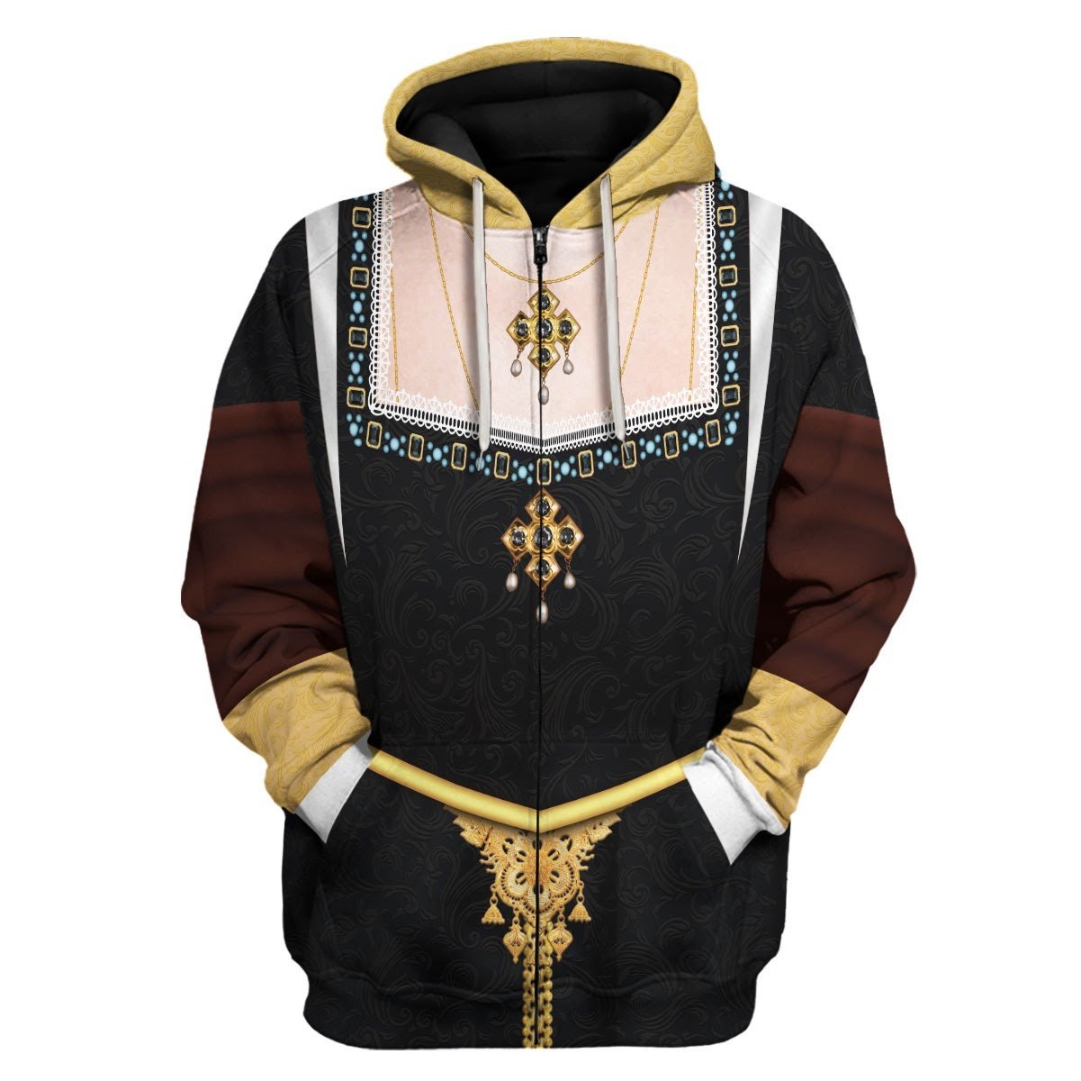 Catherine of Aragon Queen of England Fleece Zip Hoodie