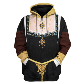 Catherine of Aragon Queen of England Fleece Zip Hoodie