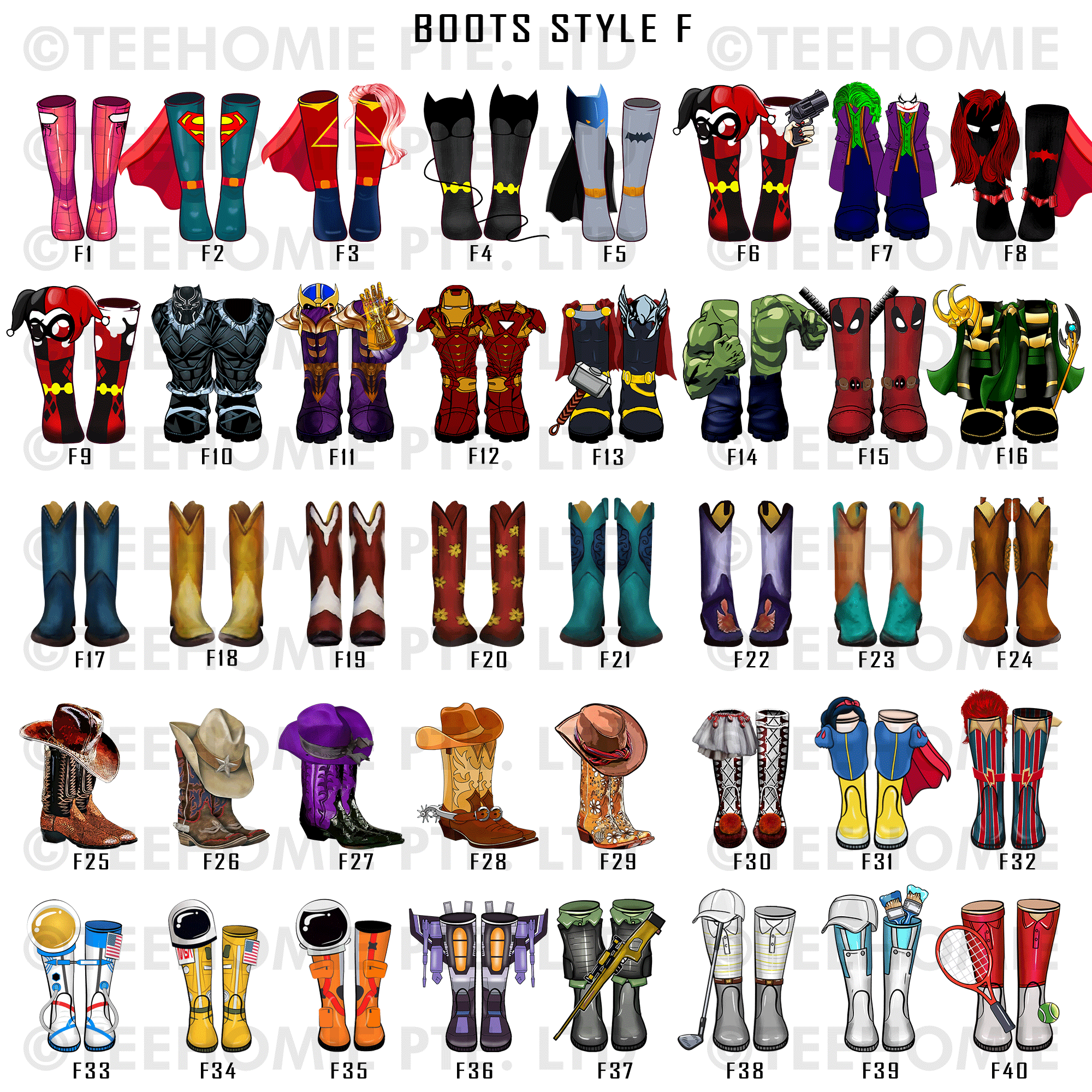 Power Ranger  Customized Canvas Poster Wall Art Boot Style Family Tree