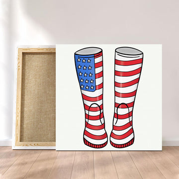 Customized Canvas Poster Wall Art USA Boots Style