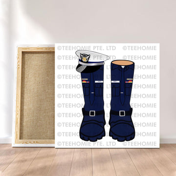 Customized Square Canvas Poster Wall Art U.S Coast Guard Winter Dress Blue Uniform