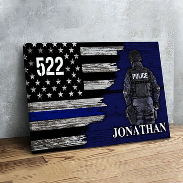 CustomsPig Custom Name Badge Number Police Officer Digital File/ Poster/ Canvas