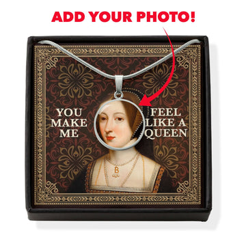 Customized Face Photo Queen Anne Boleyn Customized Photo Circle Pendant with Message Card