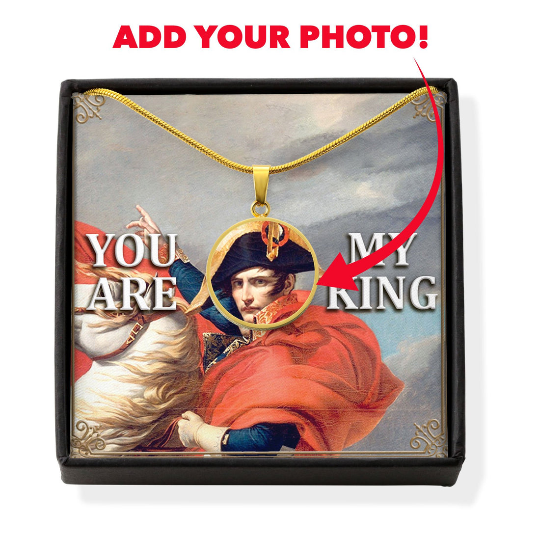 Napoléon Bonaparte Customized Photo Circle Pendant With POD Message Card